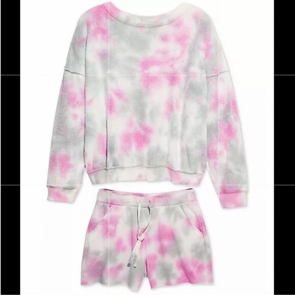 FREE PEOPLE Kelly Wash Pink Set Sweatshirt and Shorts.Size XS /M - Picture 6 of 14